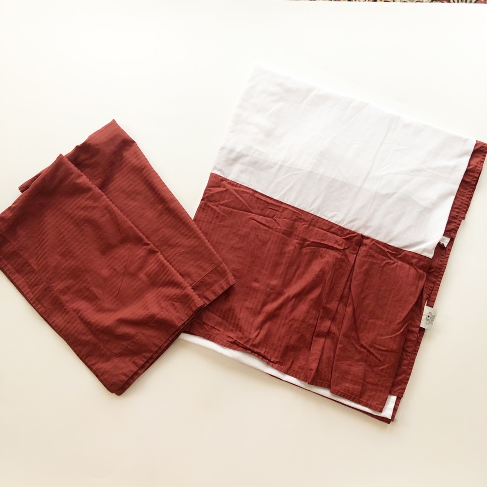 Nobel Excellence 2 King Shams & Bedskirt Set Burgundy Maroon